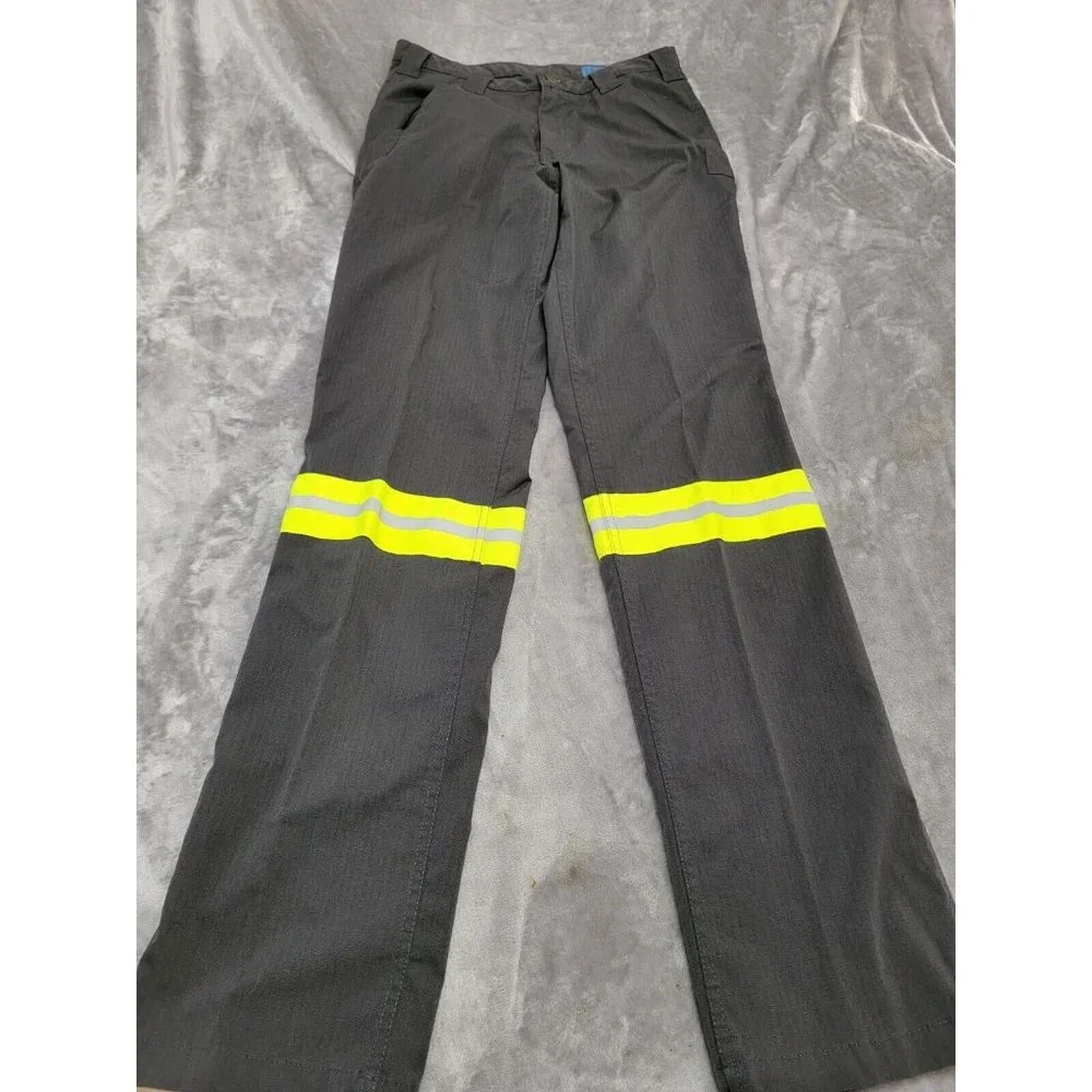 Cintas Mens‎ Work Pants 31x34 Dark Gray Ripstop Reflective High Visibility